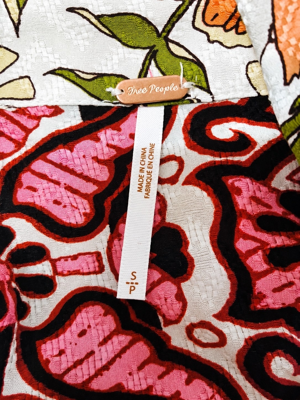 Free People Jackie Maxi Shirt Dress S Patchwork Floral Checkerboard Button Front - Picture 3 of 12